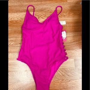 Merona swimsuit bathing pink one piece medium